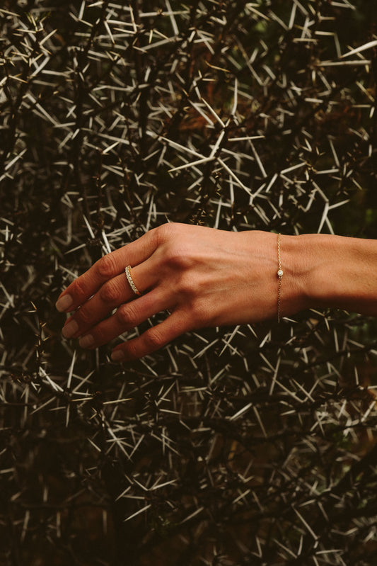Tube Set Round Diamond Bracelet
