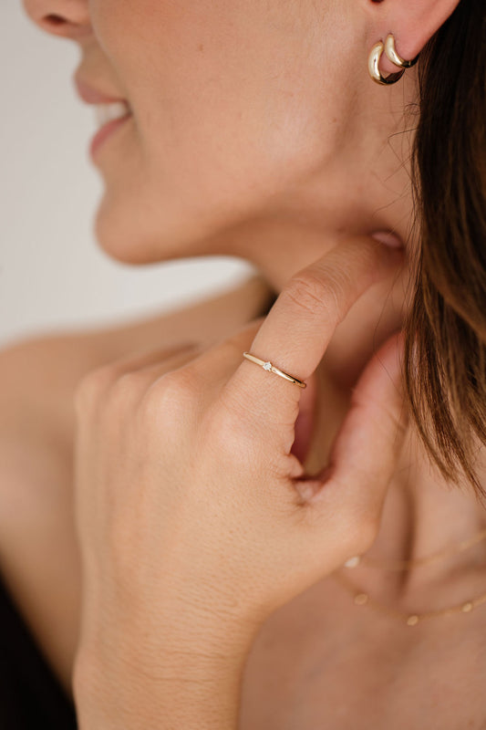Solo Diamond Stacking Ring