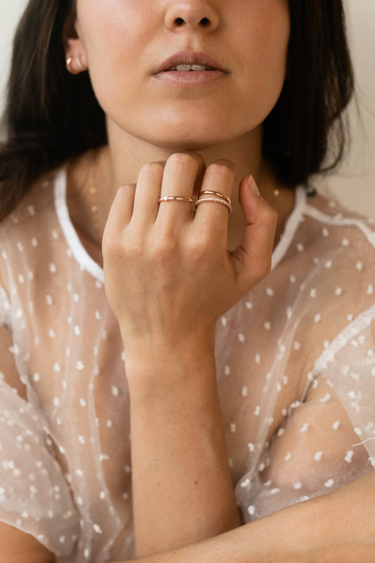 Dainty Half Eternity Diamond Ring