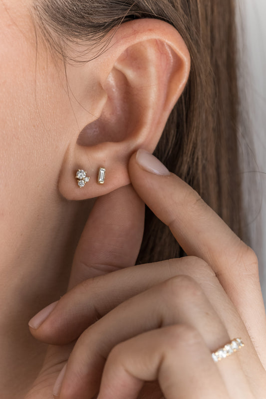Baguette Diamond Studs