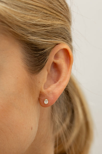 Oval Diamond Studs