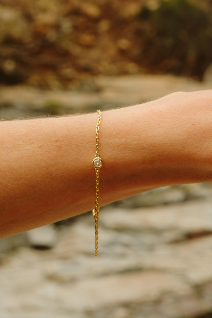Tube Set Round Diamond Bracelet