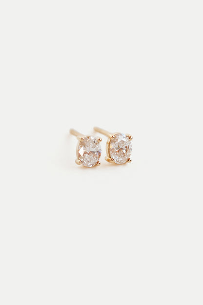 Oval Diamond Studs
