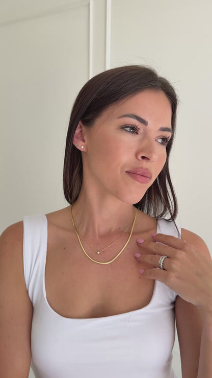 Tube Set Round Diamond Necklace