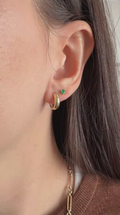 Round Emerald Studs
