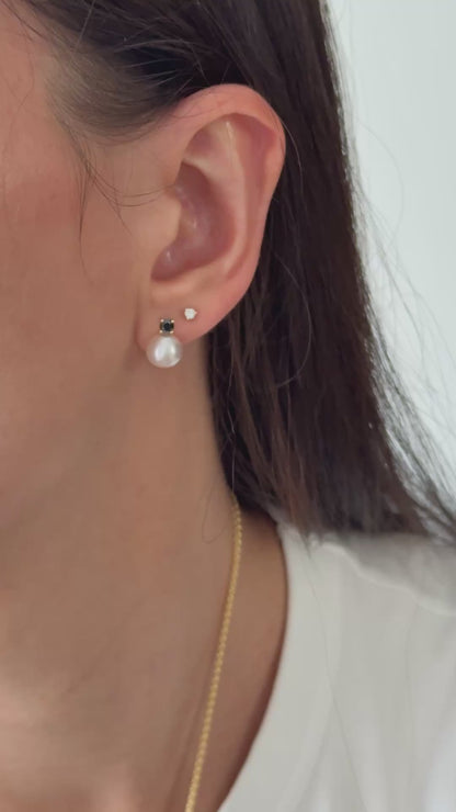 Diamond and Akoya Pearl Studs