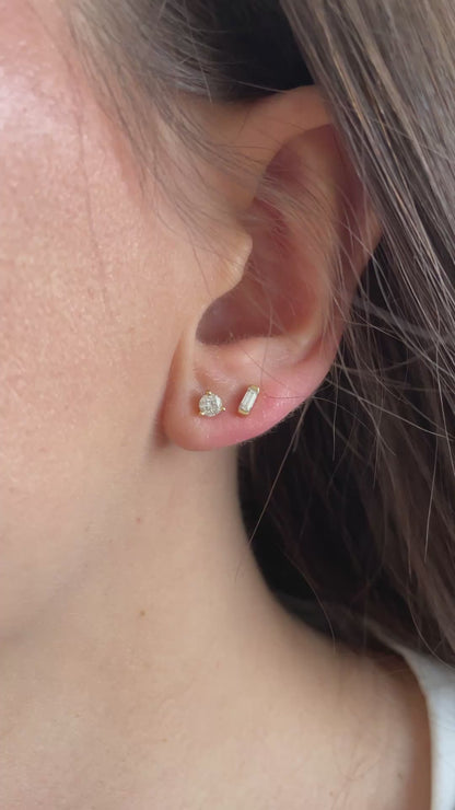 Baguette Diamond Studs