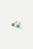 dark green emerald yellow gold studs