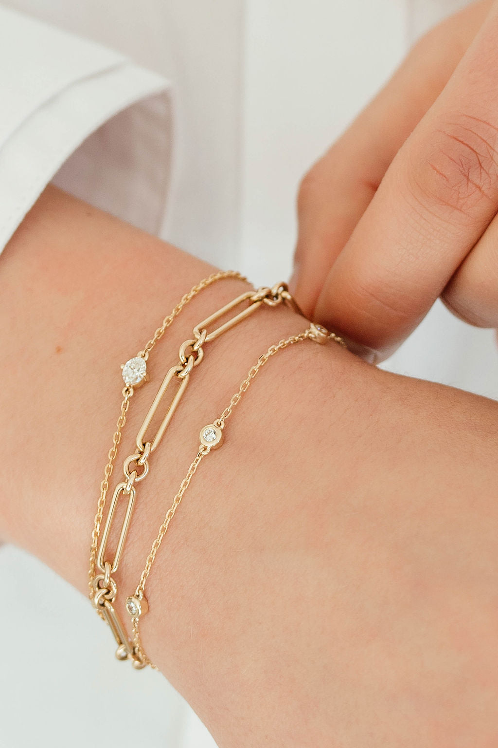 Tube Set 3 Diamond Bracelet