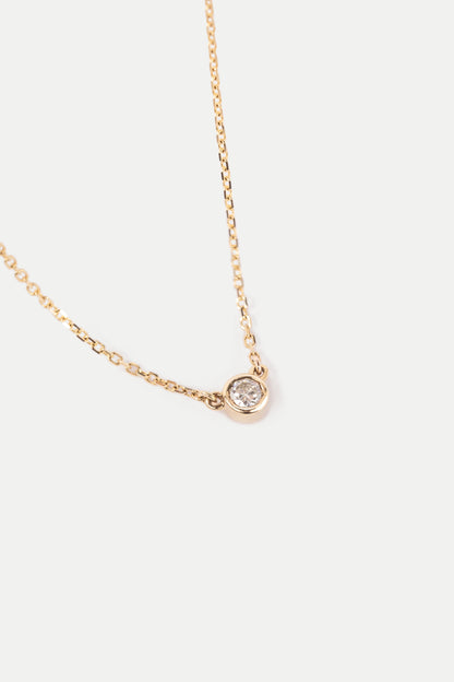 Tube Set Round Diamond Necklace
