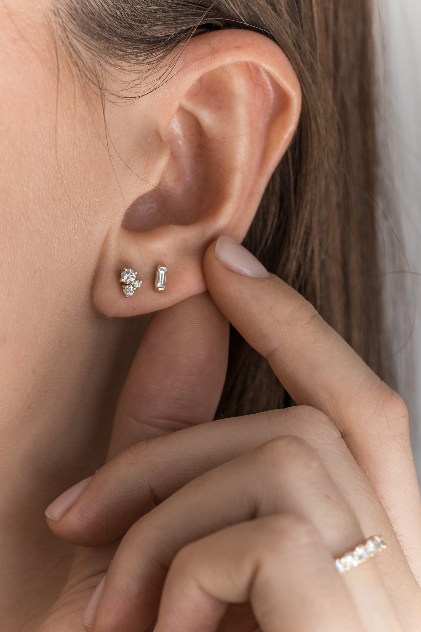 Baguette Diamond Studs