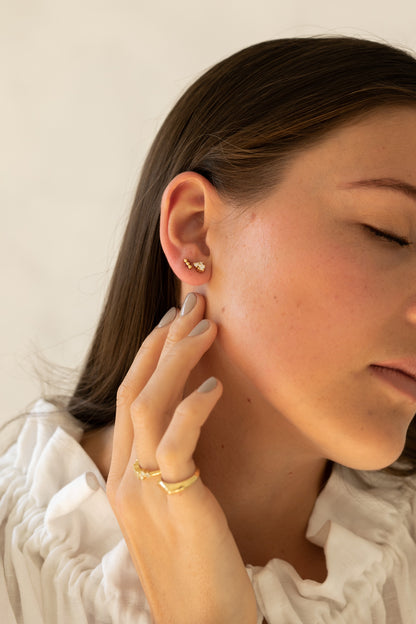 Gold Beaded Studs