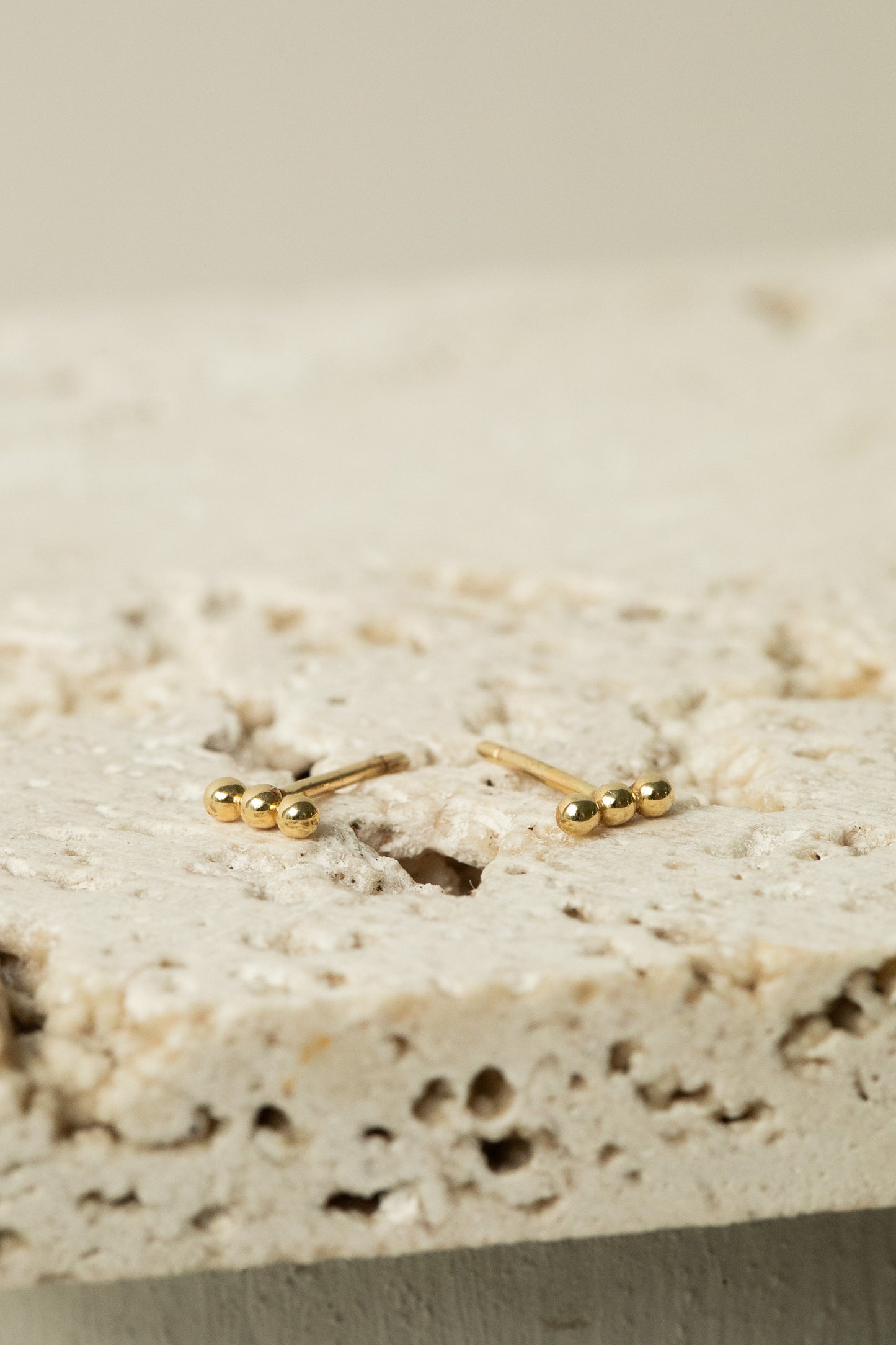 Gold Beaded Studs