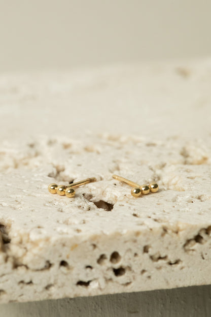 Gold Beaded Studs
