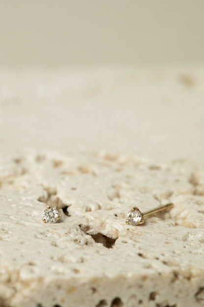 Tiny Round Diamond Studs