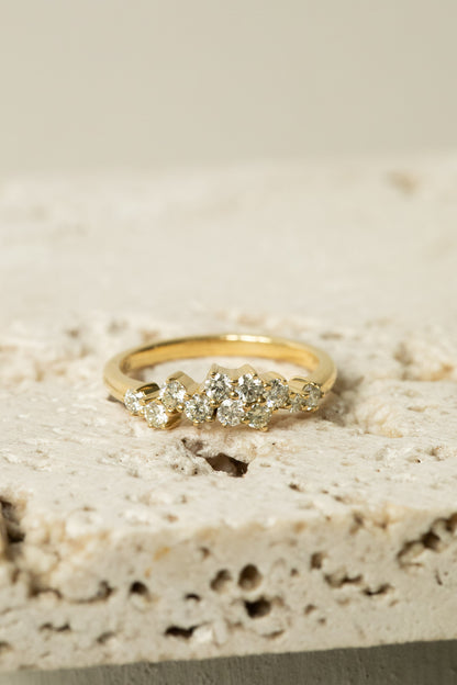 Bold Diamond Cluster Ring